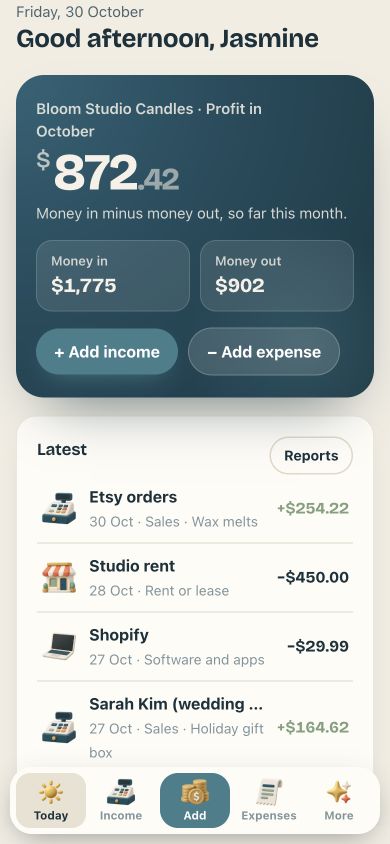 Calm Books — mobile app preview