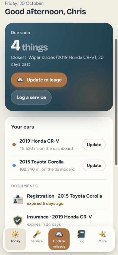 Calm Car — mobile app preview