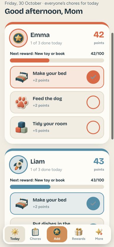 Calm Chores — mobile app preview