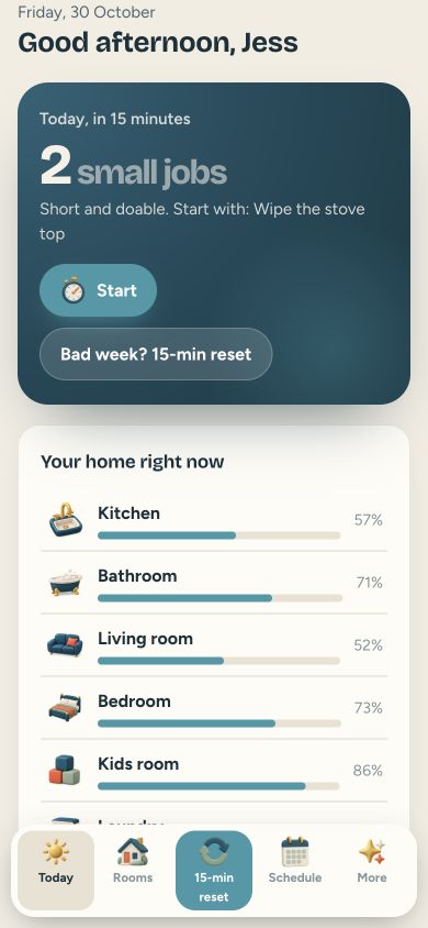 Calm Clean — mobile app preview