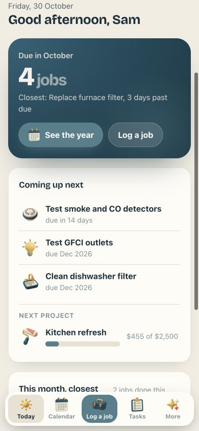 Calm Home — mobile app preview