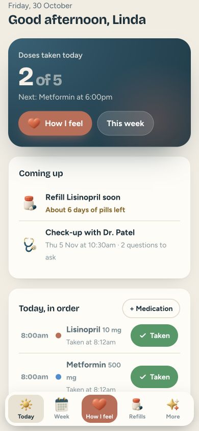 Calm Meds — mobile app preview