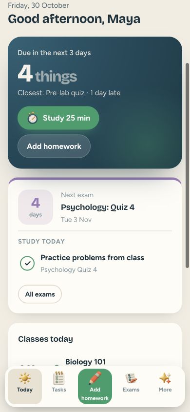 Calm Study — mobile app preview