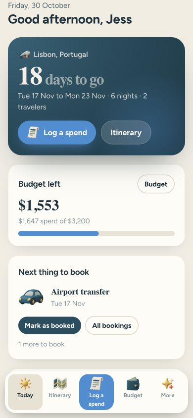 Calm Trip — mobile app preview